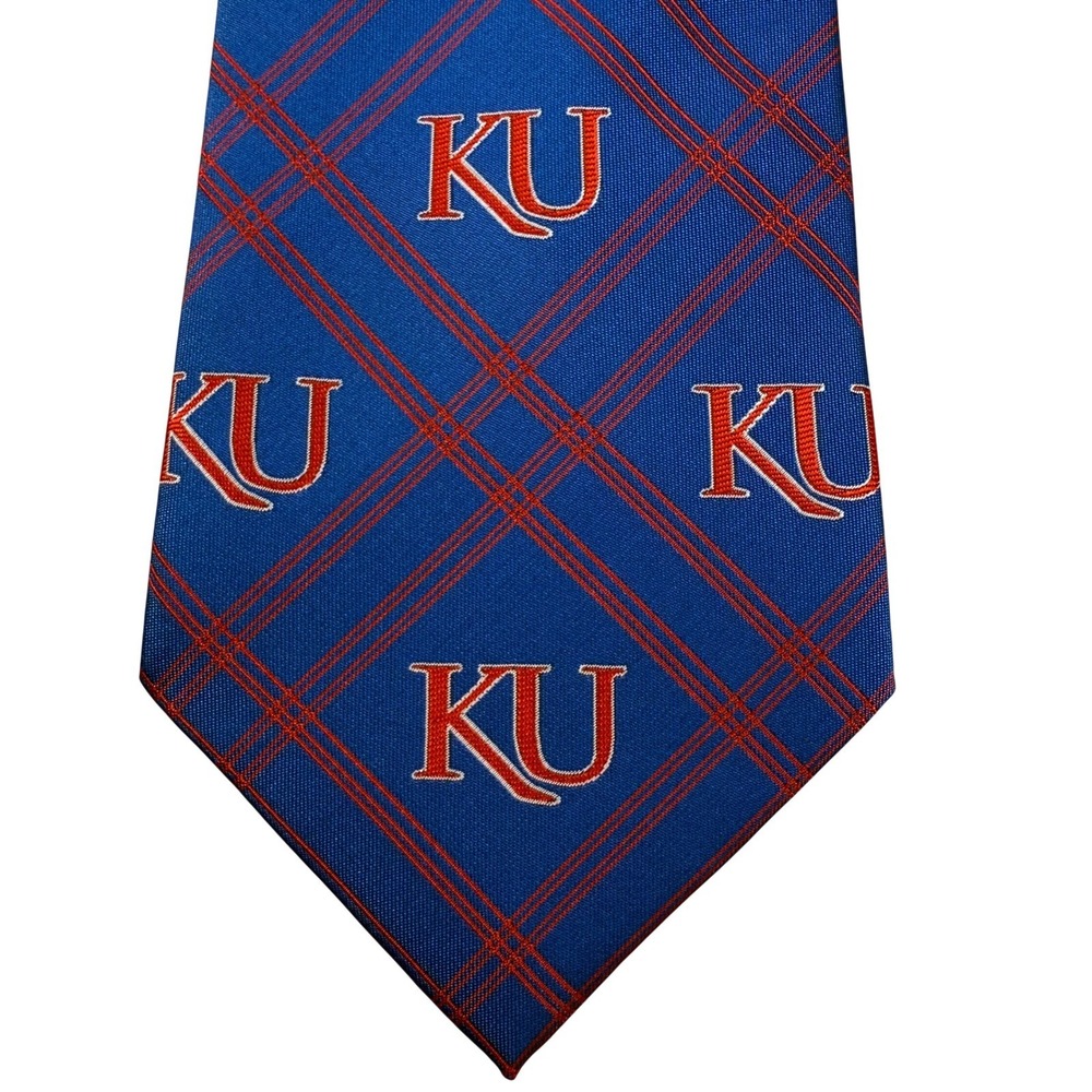 Eagles Wings Necktie‎ KU Kansas Jayhawks Plaid Pattern Collegiate Team Neck Tie